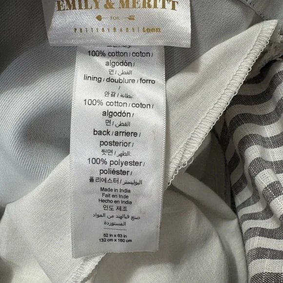 2 panels Emily & Meritt Pottery Barn, Ruffle edge, striped,  52x63 curtains - Picture 9 of 9